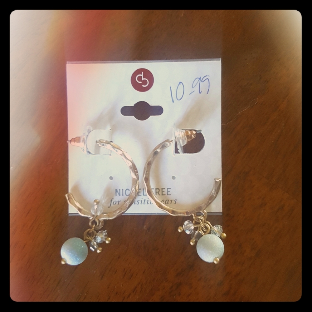 Gold studded hoop earrings